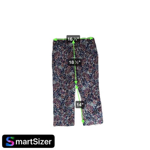 Talbots Womens Cropped Floral Print Flat Front Pants Size 14P - Picture 8 of 8
